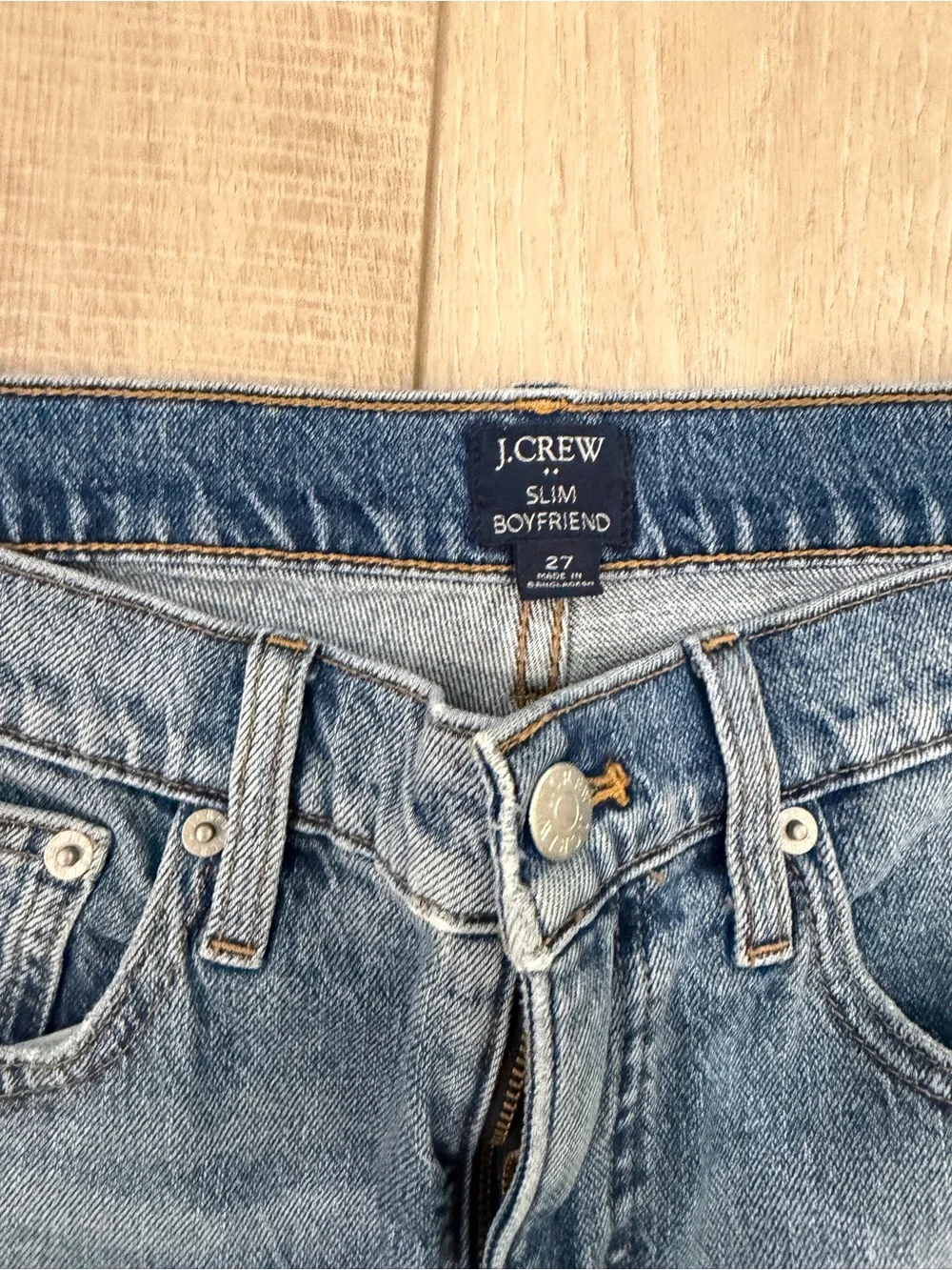 J. Crew Slim Boyfriend Jeans in Light Blue Denim